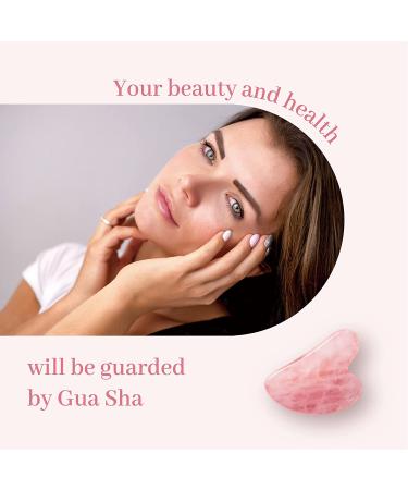 Rose Quartz Gua Sha Facial Tool - Natural Jade Stone for Spa Acupuncture - Pink Gua Sha for Body, Face, Neck, and Eyes - Skin Care Gift for Women - Buy Online on GoSupps.com