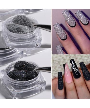 Buy Gzsyy Black Glitter Nail Powder - 6PCS Holographic Nail Art for Stunning Manicure Design - Buy Online on GoSupps.com