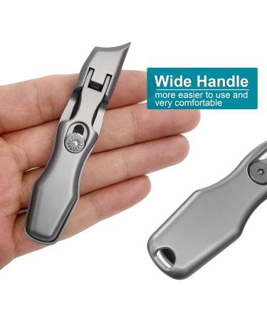 VOGARB Extra Wide Jaw Nail Clippers for Thick Nails - Bevel Blades, Long Handle & No Splash Design - Ideal for Men, Women, Seniors - Metallic Finish - Buy Online on GoSupps.com