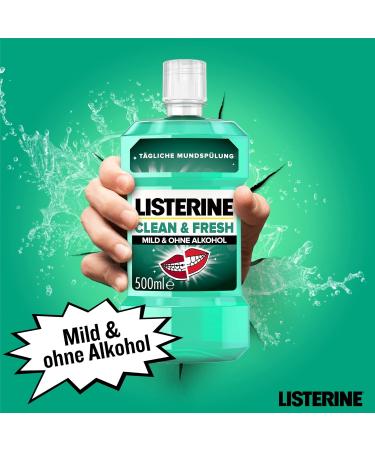 Buy LISTERINE Clean & Fresh 500ml | Alcohol-Free Antibacterial Mouthwash with Essential Oils | Ideal for Braces | International Shipping Available - Buy Online on GoSupps.com