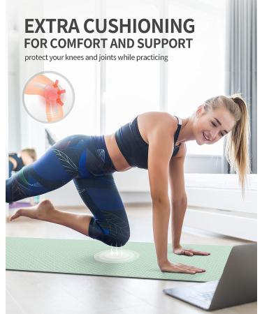 CAMBIVO Extra Thick TPE Yoga Mat - Mint Green+Gray 72*24*0.24 inch - With Carrying Strap for Yoga, Pilates & Floor Exercises - Buy Online on GoSupps.com