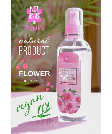 100% Natural Bulgarian Rose Water Spray 200ml Moisturising and Refreshing Face Body Hair Toner Pure Calming and Cleansing Rose Hydrolat Mist Irritated Acne Sensitive Skin Toner - Buy Online on GoSupps.com