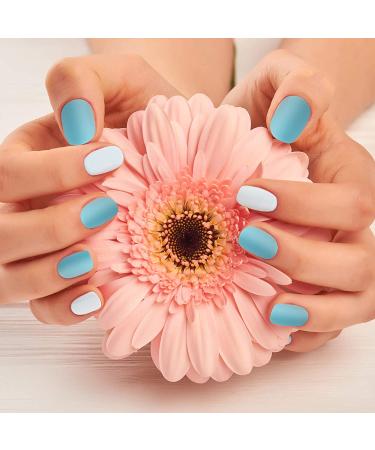 720pc 30 Sets Colorful Short Square False Nails - Matte Acrylic & Gel Press On, Full Cover Natural Nails for Women & Girls - Buy Online on GoSupps.com