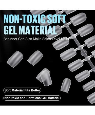 TOMICCA Short Square Nail Tips Clear Nail Tips Natural False Nails Square French Acrylic Nails Artificial Nails Tips for Girls Women (240 Pcs 15 Sizes) 2.Short Square - Buy Online on GoSupps.com