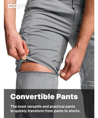 CQR Men's Convertible Cargo Pants - Water-Repellent Hiking Pants Zip-Off Light Stretch UPF 50+ TXP405 - Stone 28W/30L | International Shipping Available - Buy Online on GoSupps.com