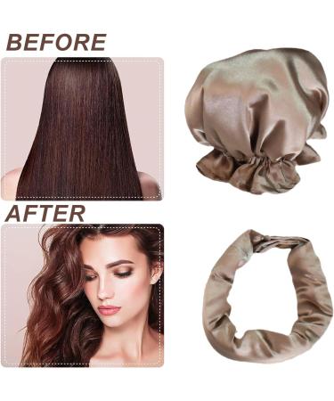 KEYRI 2PCS Heatless Hair Curler Heatless Curling Set Heatless Curlers Headband with Hairnet No Heat Hair Curlers for Long/Medium Hair Sleeping Overnight Lazy Curlers DIY Hair Styling Tools (Champagne) - Buy Online on GoSupps.com