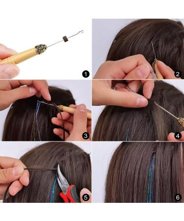 800 Glitter Strands of Hair Lametta | 120 cm Tinsel Hair Extensions | Pink & Purple Fairy Hair Kit - Buy Online on GoSupps.com