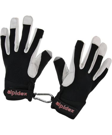 Buy ALPIDEX Unisex Genuine Leather Via Ferrata Gloves - Half Finger Climbing Gloves in Wild Black - Ideal for Adventure and Outdoor Activities - Buy Online on GoSupps.com