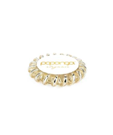 Papanga Spiral Hair Ties - Elegance Edition Small Golden (Gold-Transparent) - Pack of 5 | International Shipping Available - Buy Online on GoSupps.com
