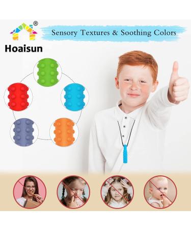 Sensory Chew Necklaces for Kids and Adults - 5 Pack Silicone Chew Toys for Autism ADHD SPD Teething - Reduce Anxiety and Fidgeting with Special Needs Chewy Necklace - Buy Online on GoSupps.com