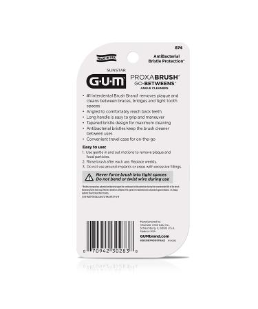 GUM Proxabrush Go-Betweens Interdental Brushes - Angle Cleaner Tight, 24 Brushes (4 Count x 6 Packs) - Buy Online on GoSupps.com