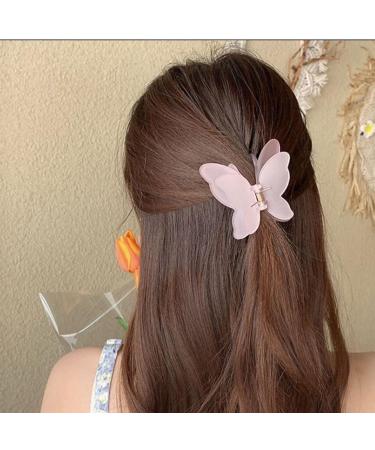 Acetate Hair Clip Simple Clip Butterfly Clip Hair Grasping Hair Accessories Suitable for All Hairstyles 6pcs Butterfly - Buy Online on GoSupps.com
