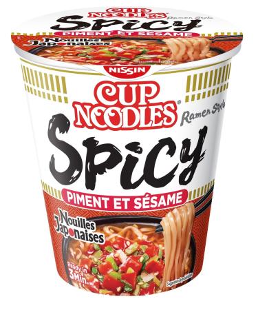 NISSIN - Japanese Noodles - Hot Chili Spicy Flavor -1 box of 8 cups of 66g