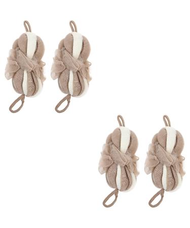 4 Pcs Long Bath Flower Shower Tools Mesh Bath Balls Scrubber Bath Balls Bubble Shower Sponges Bathing Balls Cartoon Bath Balls Foaming Shower Balls Lovely Bath Balls Shower Flowers 1 Count (Pack of 1) 1.0