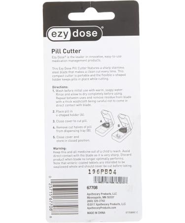EZY DOSE Pill Cutter & Splitter - Safe Accurate Portable Vitamin & Tablet Cutter BPA Free Stainless Steel Blade - Buy Online on GoSupps.com