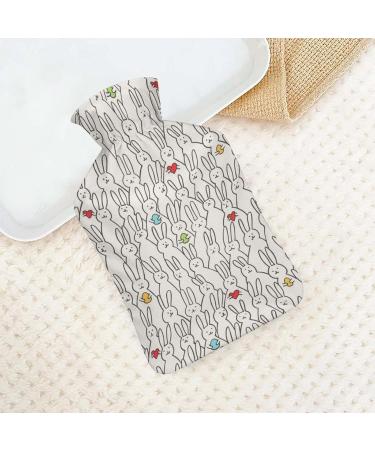 Hot Water Bottle with Lid - Rabbit Design & Easter Eggs for Pain Relief Cramps & Foot Warmer - Rubber Hot/Cold Therapy - Buy Online on GoSupps.com
