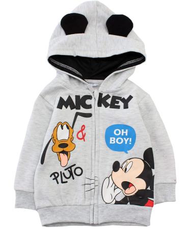 Disney Mickey Mouse Baby-Boys Pluto Oh Boy! Hoodie Jumper Grey 18 Months