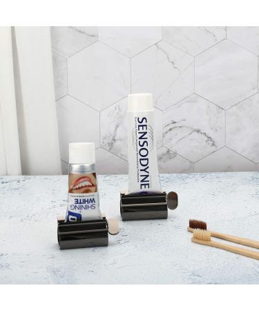 Udqyq Tubes Queys Tubin Press - 2-Pack Stainless Steel Toothpaste Squeezer & Holder | Maximize Every Last Drop with Stylish Black Finish - Buy Online on GoSupps.com
