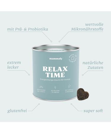 Mammaly Relax Time: Valerian & Chamomile Anti-Stress Snacks for Dogs - 90 Probiotic Treats for Fear & Nervousness - Buy Online on GoSupps.com
