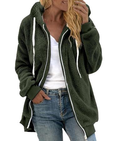 Hanxiulin Oversized Plush Hoodie Jacket - Women's Warm Fleece Winter Coat 5XL | Stylish Outdoor Trench Coat - Buy Online on GoSupps.com