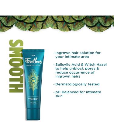 Feathrs Soothing Ingrown Hair Solution for Intimate Areas - Vegan - 80ml (Pack of 1) - Buy Online on GoSupps.com