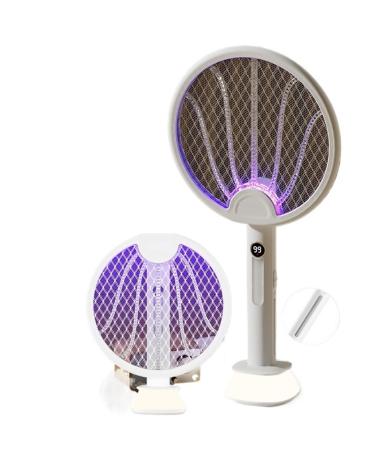 Electric Fly Swat Type-C Rechargeable Mosquito Swat Foldable Dual Handheld and Auto Swat Mode 3800V Powerful Instant Insect Swat Indoor Outdoor Camping Mosquito Swat