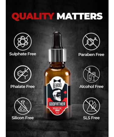 Beardo Godfather Lite Beard And Moustache Oil - 30 ml With Natural Ingredients - Almond Oil Aloe Vera Extract Castor Oil Olive Oil Beard Oil - Buy Online on GoSupps.com
