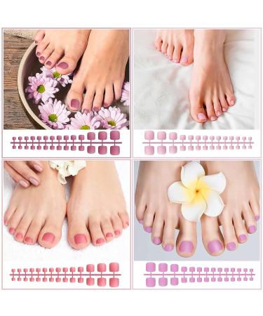 420 Matte Toenail False Toe Nail Tips - 15 Sets Fresh Color Full Cover Fake Nails - Buy Online on GoSupps.com