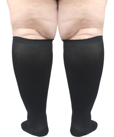 Shop Oversize Compression Stockings for Men & Women | Graded Compression for Travel Running Pregnancy & More | XXL Black 1 Couple - Buy Online on GoSupps.com