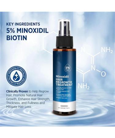 100ML Hair Growth Serum with 5% Minoxidil for Men & Women | Thicker Stronger Hair Treatment with Biotin | Stop Hair Thinning & Loss - Buy Online on GoSupps.com