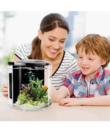 YCTECH 1.2 Gallon Aquarium Starter Kit with LED Light and Filter Pump - Ideal for Betta Fish and Goldfish - White & Black - Buy Online on GoSupps.com