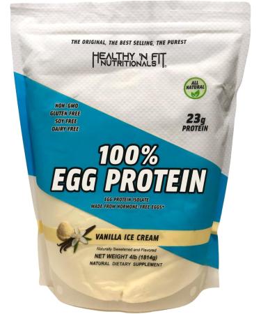 Healthy N Fit 100% Egg Protein - Vanilla (4lb) | Pure Egg White Protein Keto & Paleo Friendly Naturally Sweetened - Buy Online on GoSupps.com