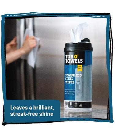 Tub O' Towels Stainless Steel Wipes - 40 Count (1-Pack) - Buy Online on GoSupps.com