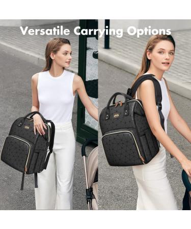 Shop Lekespring Waterproof Baby Changing Bag | Large Diaper Bag with Foldable Pad & Stroller Belts - Black - Buy Online on GoSupps.com