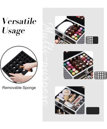 Costravio Nail Supplies Organizer Box with Drawer and Slots - Portable Nail Polish Storage Case for Home and Travel - Jet Black - Buy Online on GoSupps.com