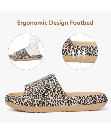 Chicsleil Cloud Slides for Men & Women | Comfortable EVA Flip-Flops & Bath Shoes | Slipproof Shower Slippers in Leopard | EU Sizes 36-45 - Buy Online on GoSupps.com