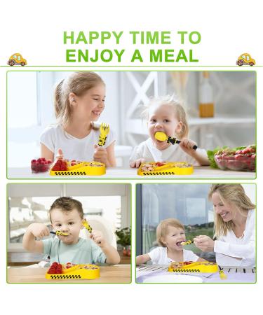 Construction Toddler Cutlery Set - Baby Fork and Spoon Set - Yellow - for 1-5 Year Old Kids - Buy Online on GoSupps.com