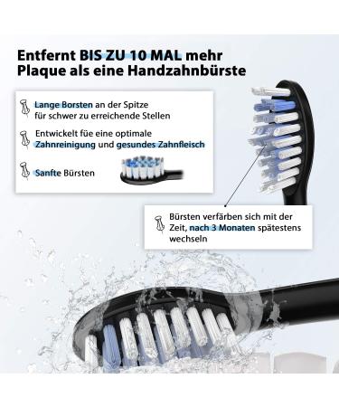 Tristan Auron 4x Replacement Toothbrush Heads - Compatible Sound Toothbrush Brush Heads (Black) for Business Class - High-Quality Electric Brush Replacement - Buy Online on GoSupps.com