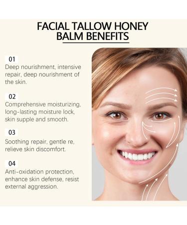 Gdiojnfg 4.23oz Tallow And Honey Balm Beef Tallow Skin Care Tallow Moisturiser Hydrating Face Balm Beef Tallow Face Balm Skincare For Skin Pure Cream Tallow Honey Cream For Face And Body - Buy Online on GoSupps.com