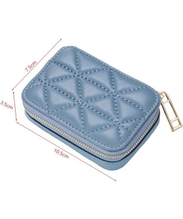Blue Lipstick Case with Mirror - Portable Leather Makeup Organizer & Travel Purse for Birthday Gifts - Buy Online on GoSupps.com