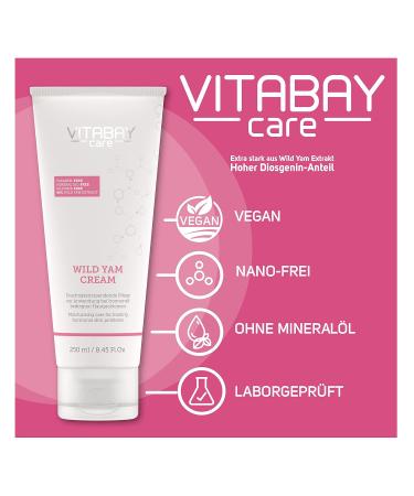 VITABAY Wild Yams Creme 250 ML | 80% Yams Root Extract | Menopause Relief | 64% Diosgenin | 100% Nano-Free Formula for Face & Body - Buy Online on GoSupps.com
