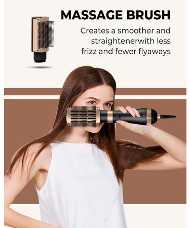 4 in 1 Air Styler Hair Dryer Brush - One Step Hair Styling Tool with Round Brush - Volumizer & Straightening - Blow Dryer & Thermal Brush - Black - Buy Online on GoSupps.com