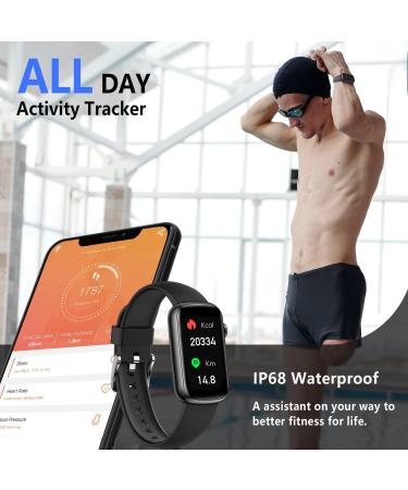 MorePro Women's Waterproof Fitness Tracker with Heart Rate Monitor, Blood Pressure, Blood Oxygen, and Sleep Tracking - Dark Black - Buy Online on GoSupps.com