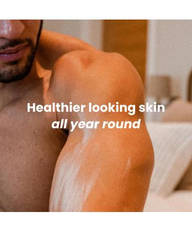 ManCave Healthy Looking Skin Gradual Tan Body Lotion 200ml for Men Hydrate Tone and Build a Healthy Glow with Shea Butter and Olive Oil Vegan Friendly Tube made from Recycled Plastics Made in the UK - Buy Online on GoSupps.com