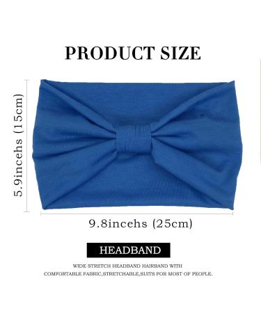 Olbye Wide Headbands: 6 Pack Women's Knotted Turban Headbands - Non Slip Sweatbands for Yoga, Running, and Fashion - Solid Color A - Buy Online on GoSupps.com