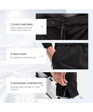 Buy Santic Men's Long Bicycle Pants - Winter Thickened Thermo Fleece Windproof Reflective Black Running Outdoor Gear - Buy Online on GoSupps.com