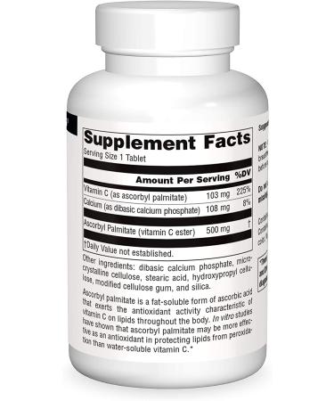 Source Naturals Ascorbyl Palmitate 500 mg - 90 Tablets | Antioxidant Support - Buy Online on GoSupps.com