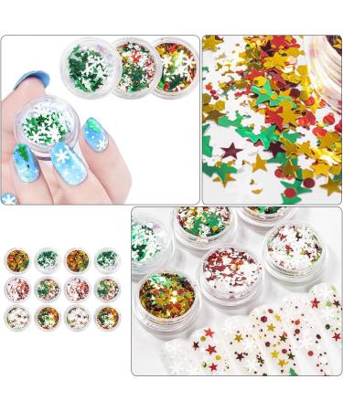 12 Boxes Christmas Nail Art Ornaments Christmas Nail Decoration Snowflake Nail Sequins Reindeer Nail Stickers Snowflake Manicure Sticker Nail Nail Supplies Plastic - Buy Online on GoSupps.com