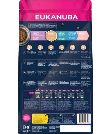 Eukanuba Junior Dog Food with Fresh Chicken for Large Breeds - Premium Dry Food 3 kg Pack - Buy Online on GoSupps.com
