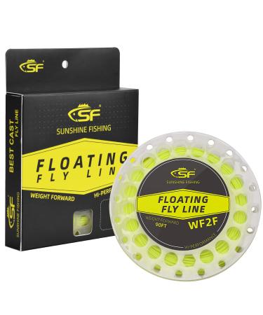 SF fly fish cord with two welded loops floating weight trout flying 24 m WF2 3 4 5 6 7 8 9 fresh water fluo yellow wf4f 90ft